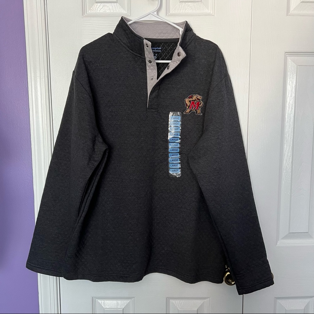 NWT Champion University of Maryland Terps Button-Up Pullover Sweatshirt
